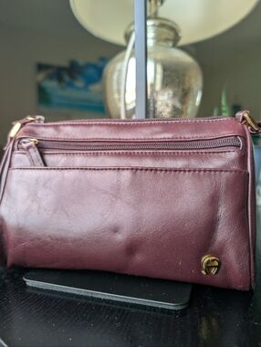 Etiene Aigner Crossbody Bag with Multiple Compartments and Metal Hardware